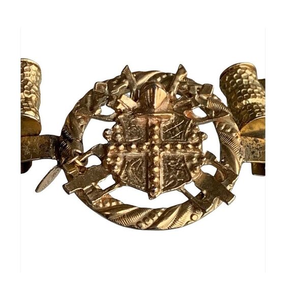 William De Lillo gold plated  Shield belt 1970’s collectible unique 29” main image 13